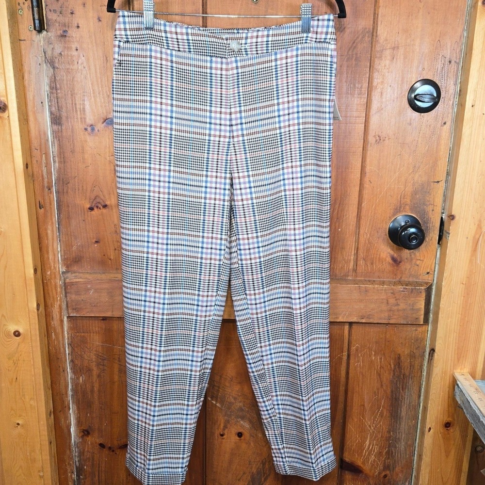 Anthropologie Plaid High Waisted Cropped Pants Women's Size 6 Multi Color - Picture 3 of 6
